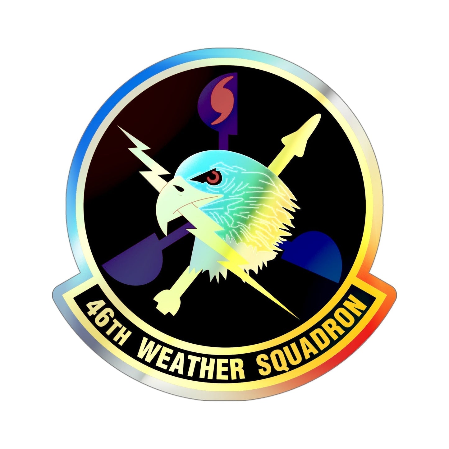 46th Weather Squadron (U.S. Air Force) Holographic STICKER Die-Cut Vinyl Decal-4 Inch-The Sticker Space