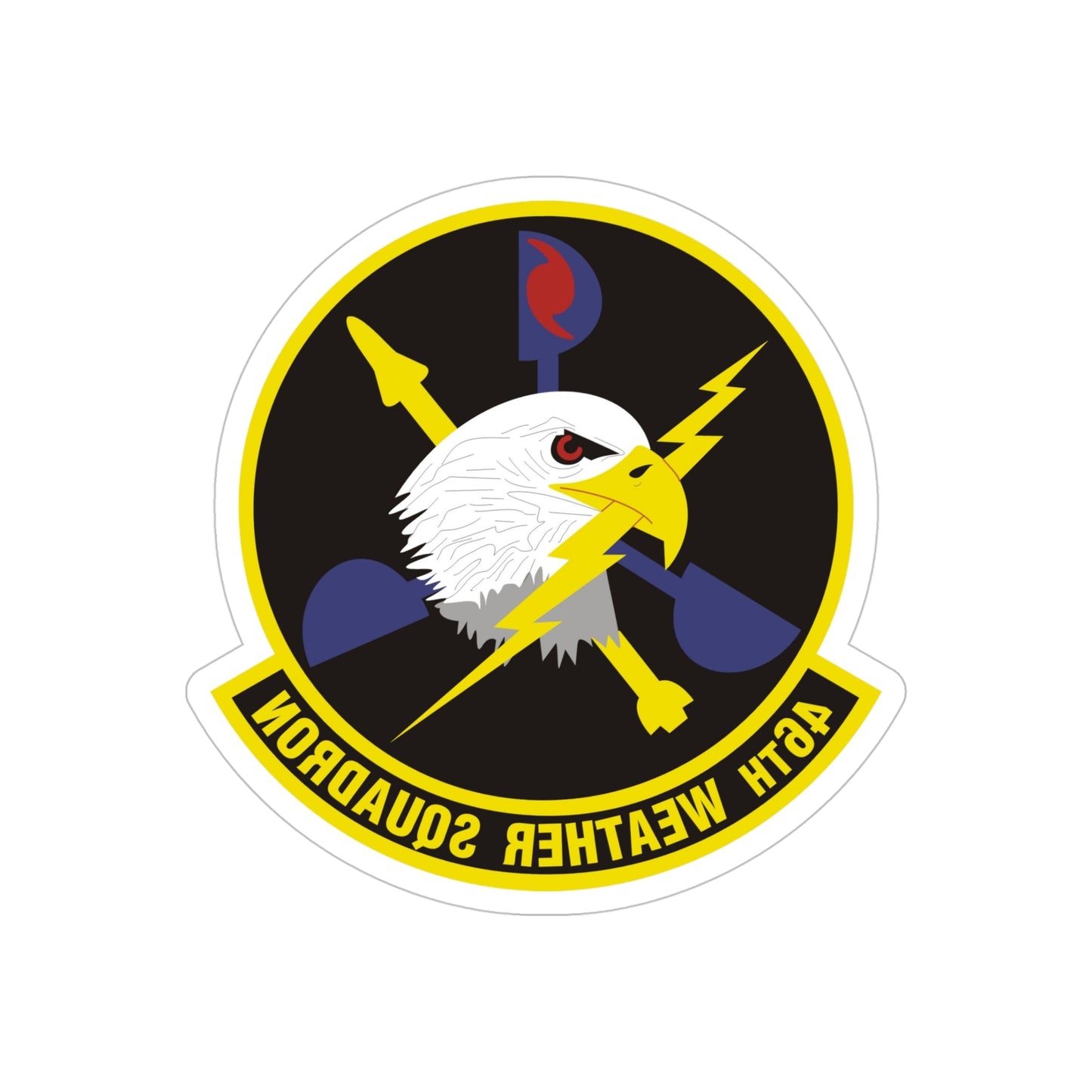 46th Weather Squadron (U.S. Air Force) REVERSE PRINT Transparent STICKER-5" × 5"-The Sticker Space