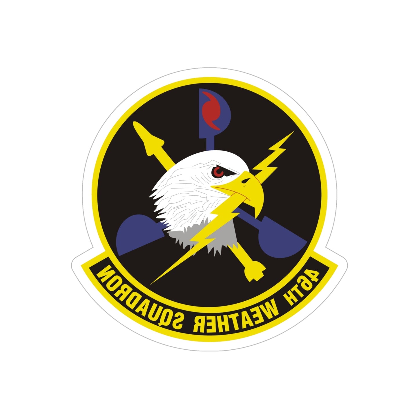 46th Weather Squadron (U.S. Air Force) REVERSE PRINT Transparent STICKER-6" × 6"-The Sticker Space