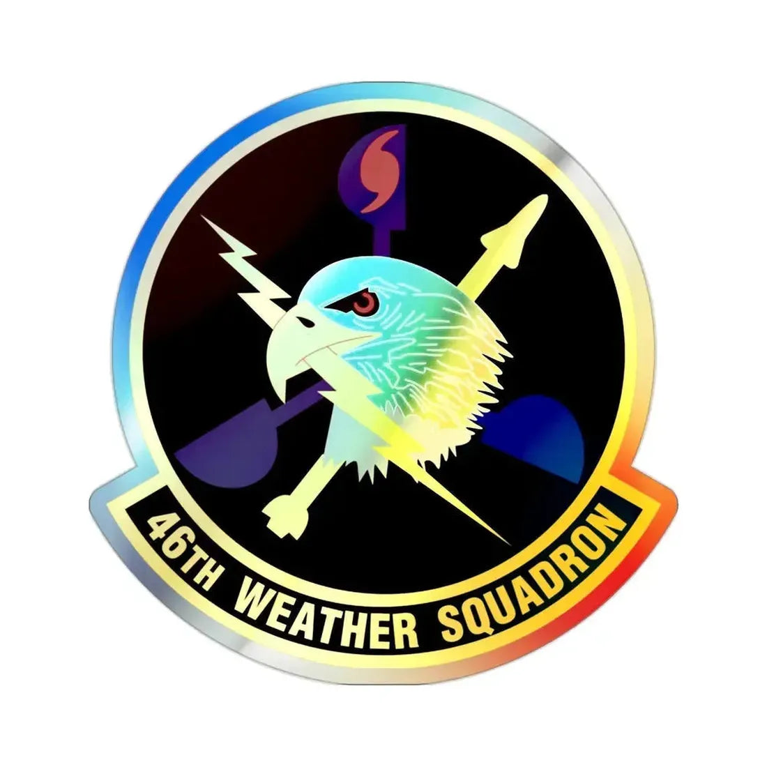 46th Weather Squadron (U.S. Air Force) Holographic STICKER Die-Cut Vinyl Decal 2 Inch Holographic - The Sticker Space