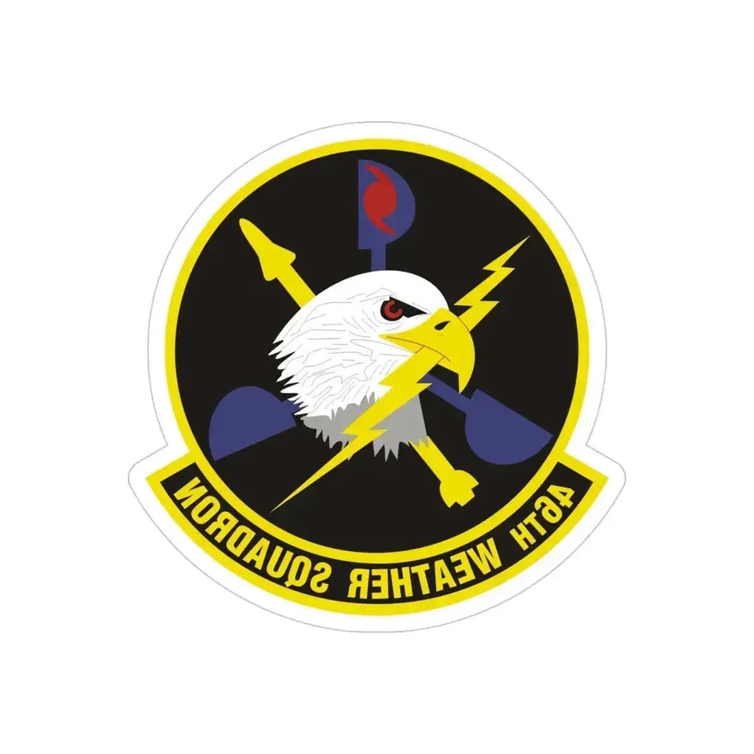 46th Weather Squadron (U.S. Air Force) REVERSE PRINT Transparent Die-Cut STICKER 4 Inch Die-Cut Transparent - The Sticker Space