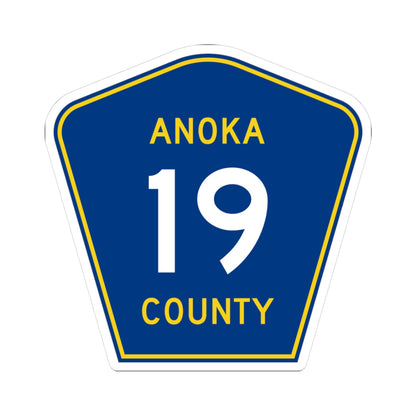 Anoka County 19 (Minnesota) (Road Sign) STICKER Vinyl Kiss-Cut Decal