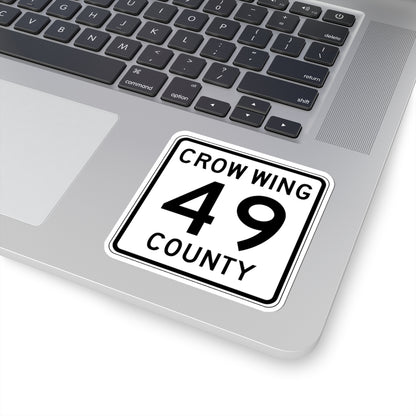 Crow Wing County 49 (Minnesota) (Road Sign) STICKER Vinyl Kiss-Cut Decal