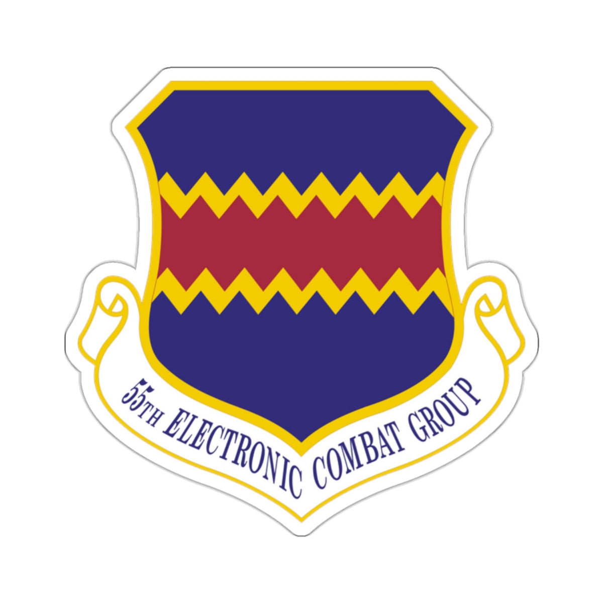 55th Electronic Combat Group (U.S. Air Force) STICKER Vinyl Kiss-Cut Decal-2 Inch-White-The Sticker Space