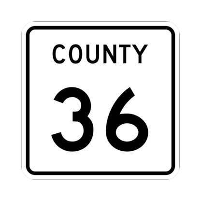 County 36 square (Minnesota) (Road Sign) STICKER Vinyl Kiss-Cut Decal