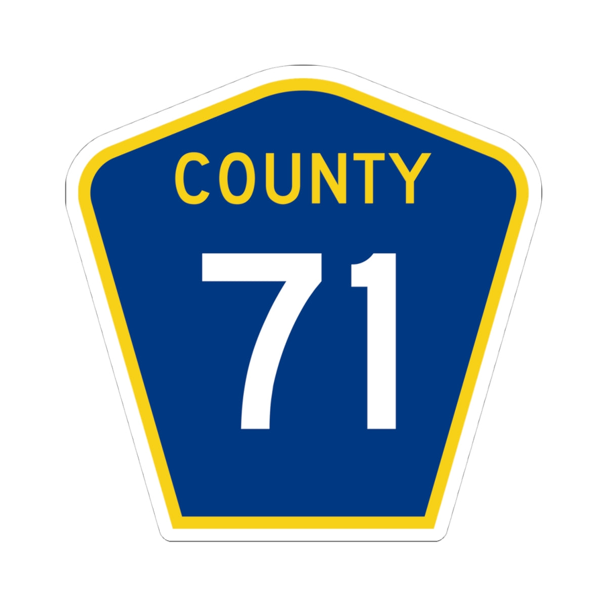 County 71 MN (Minnesota) (Road Sign) STICKER Vinyl Kiss-Cut Decal