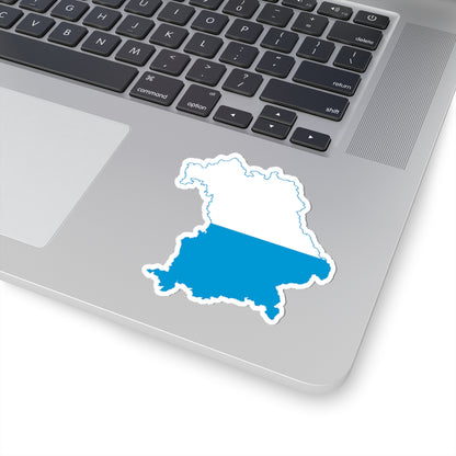 Flag map of Bavaria striped (Germany) STICKER Vinyl Kiss-Cut Decal