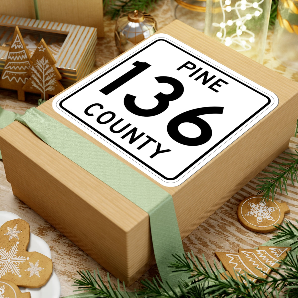 Pine County Route 136 MN (Minnesota) (Road Sign) STICKER Vinyl Kiss-Cut Decal