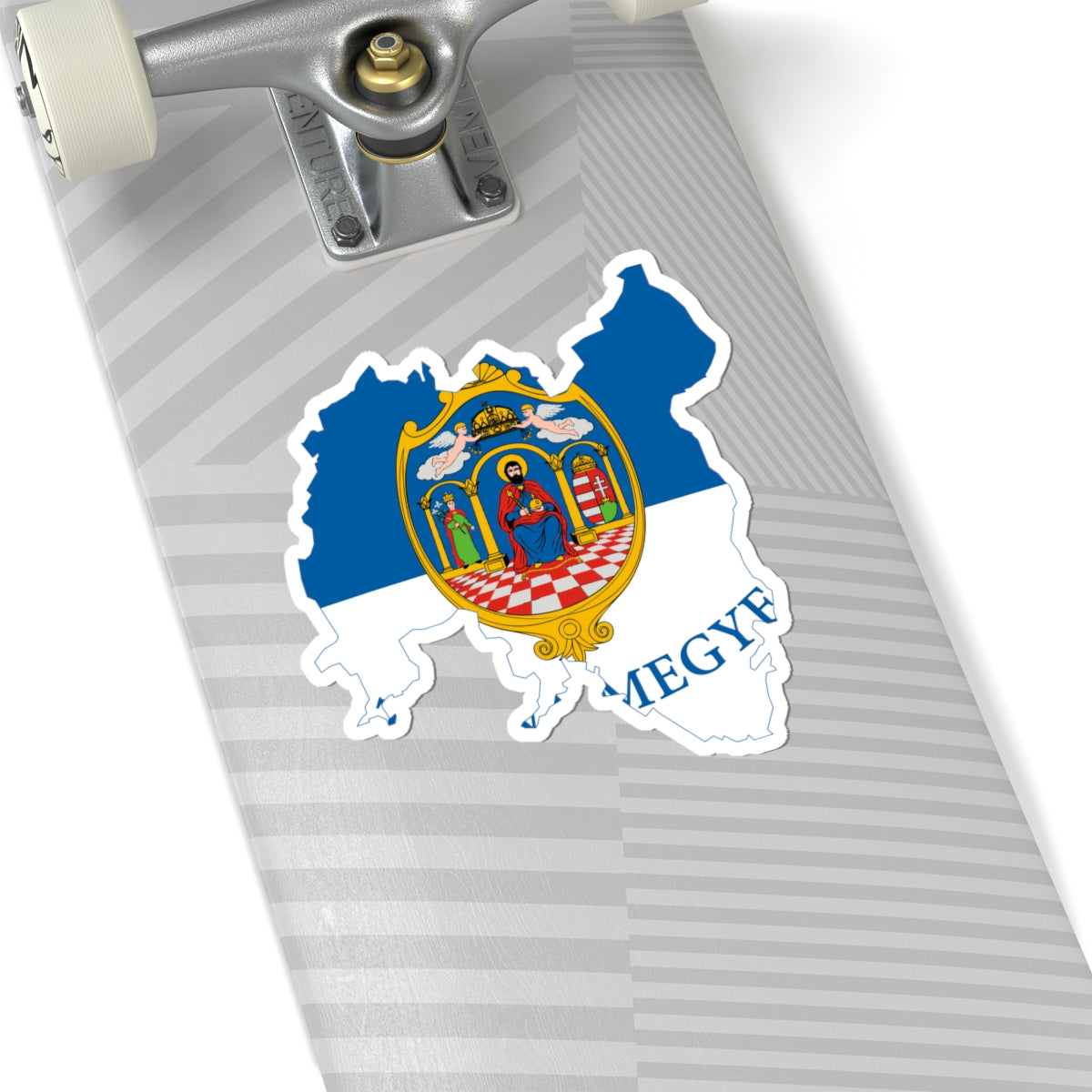 Flag-map of Tolna County (Hungary) STICKER Vinyl Kiss-Cut Decal