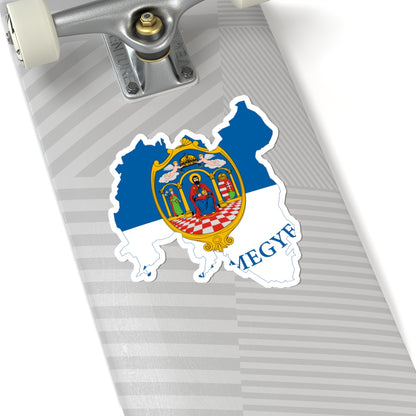 Flag-map of Tolna County (Hungary) STICKER Vinyl Kiss-Cut Decal