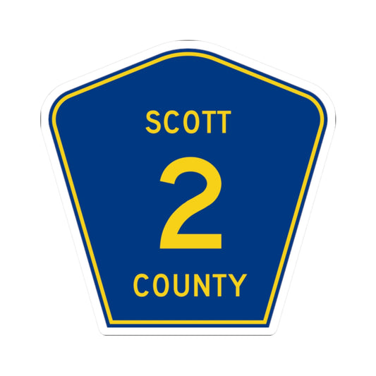 Scott County Route 2 MN (Minnesota) (Road Sign) STICKER Vinyl Kiss-Cut Decal