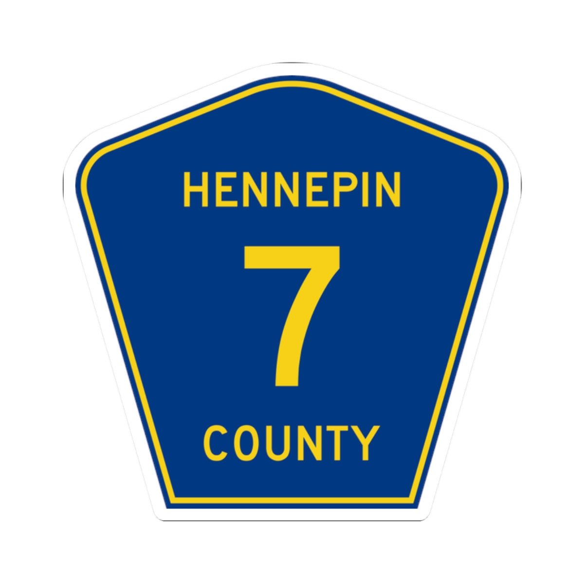 Hennepin County 7 (Minnesota) (Road Sign) STICKER Vinyl Kiss-Cut Decal