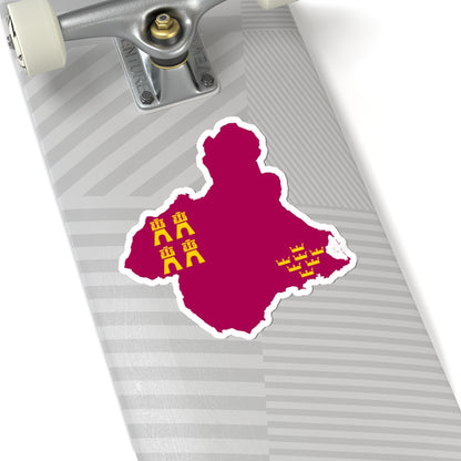 Flag map of Murcia (Spain) STICKER Vinyl Kiss-Cut Decal