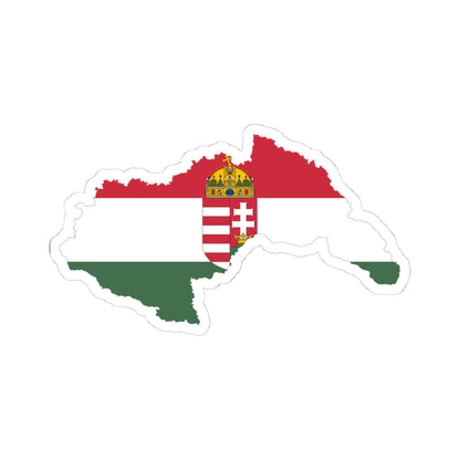 Flag-map of Hungary 1941-1945 (Hungary) STICKER Vinyl Kiss-Cut Decal