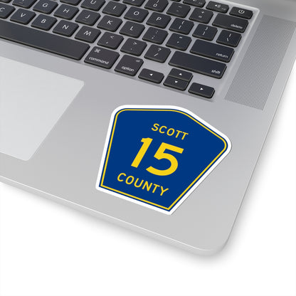 Scott County Route 15 MN (Minnesota) (Road Sign) STICKER Vinyl Kiss-Cut Decal