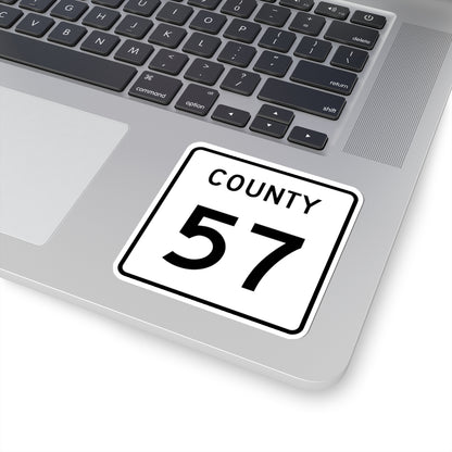 County 57 square (Minnesota) (Road Sign) STICKER Vinyl Kiss-Cut Decal