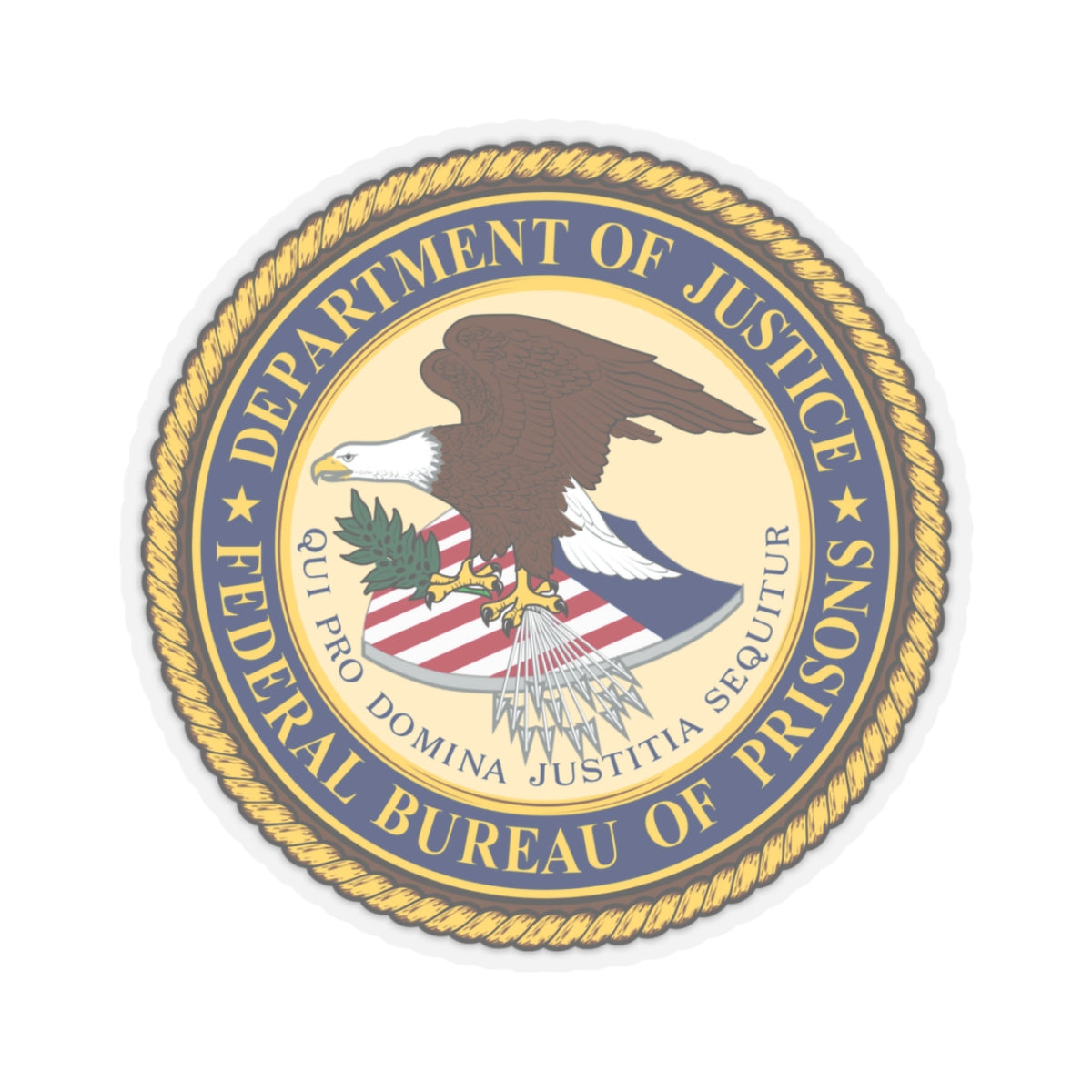 Seal of the Federal Bureau of Prisons - STICKER Vinyl Kiss-Cut Decal