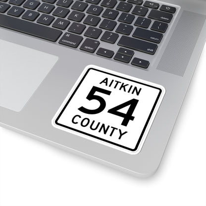 Aitkin County Route 54 (Minnesota) (Road Sign) STICKER Vinyl Kiss-Cut Decal