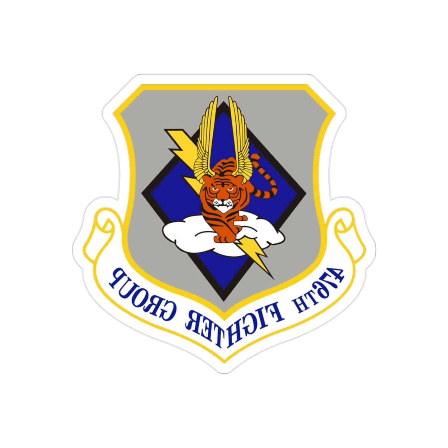 476 Fighter Group AFRC (U.S. Air Force) REVERSE PRINT Transparent STICKER-2" × 2"-The Sticker Space