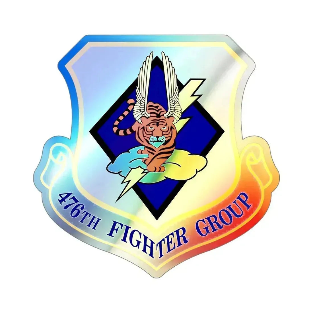 476 Fighter Group AFRC (U.S. Air Force) Holographic STICKER Die-Cut Vinyl Decal 5 Inch Holographic - The Sticker Space