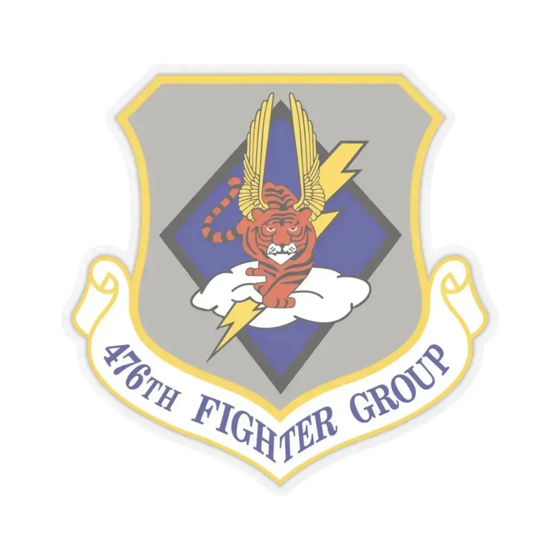 476 Fighter Group AFRC (U.S. Air Force) STICKER Vinyl Kiss-Cut Decal 3 Inch Transparent - The Sticker Space