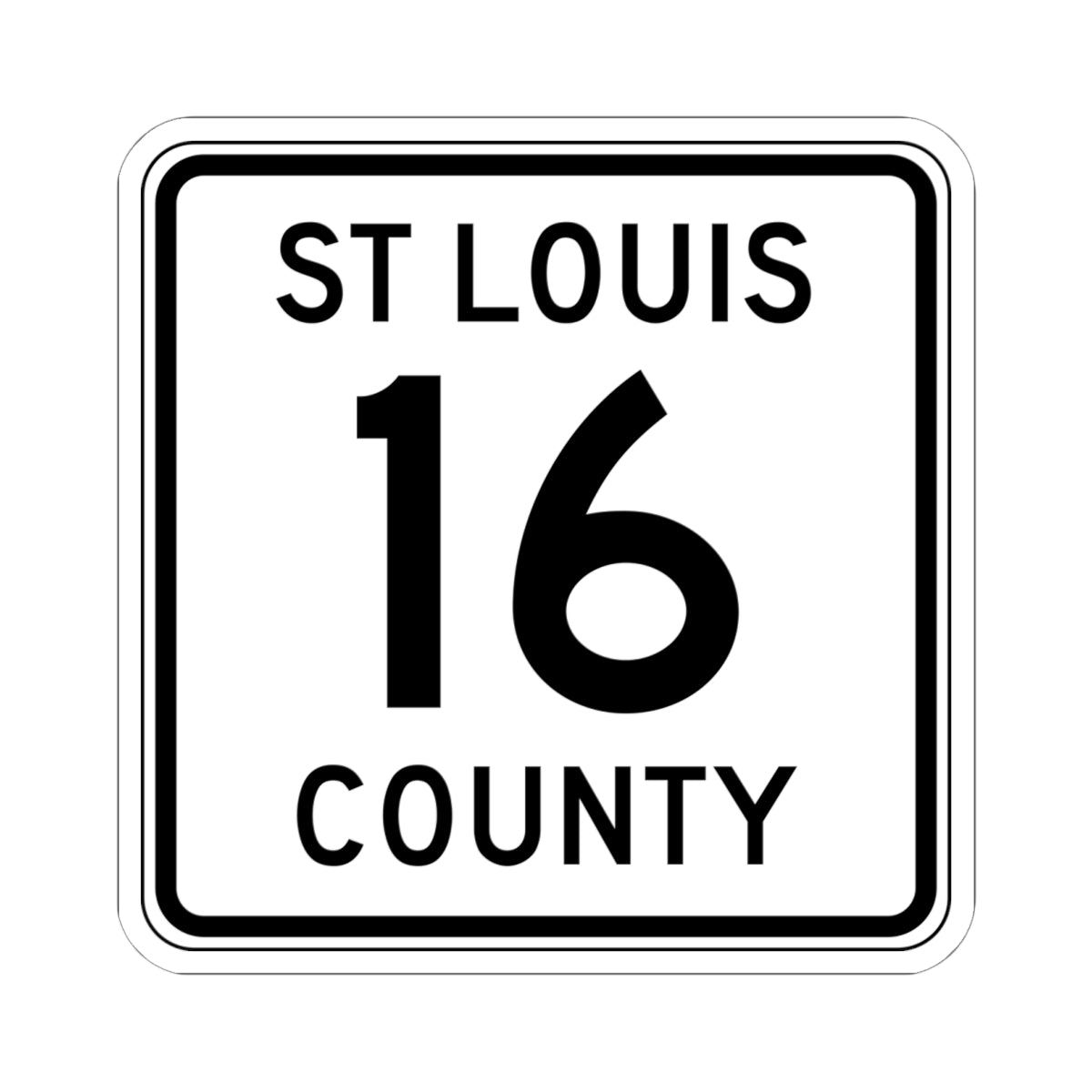 St Louis County Route 16 MN (Minnesota) (Road Sign) STICKER Vinyl Kiss-Cut Decal