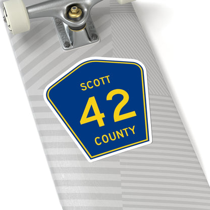 Scott County Route 42 MN (Minnesota) (Road Sign) STICKER Vinyl Kiss-Cut Decal