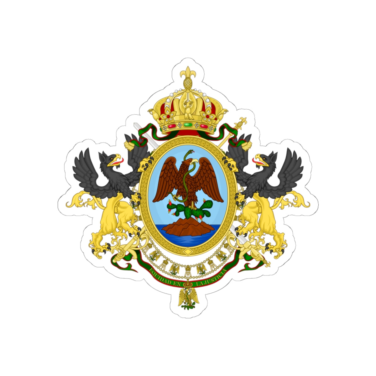Coat of Arms Second Mexican Empire - STICKER Vinyl Kiss-Cut Decal