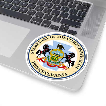 Seal of the Secretary of the Commonwealth of Pennsylvania - STICKER Vinyl Kiss-Cut Decal