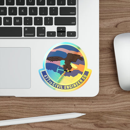 477th Civil Engineer Squadron (U.S. Air Force) Holographic STICKER Die-Cut Vinyl Decal-The Sticker Space