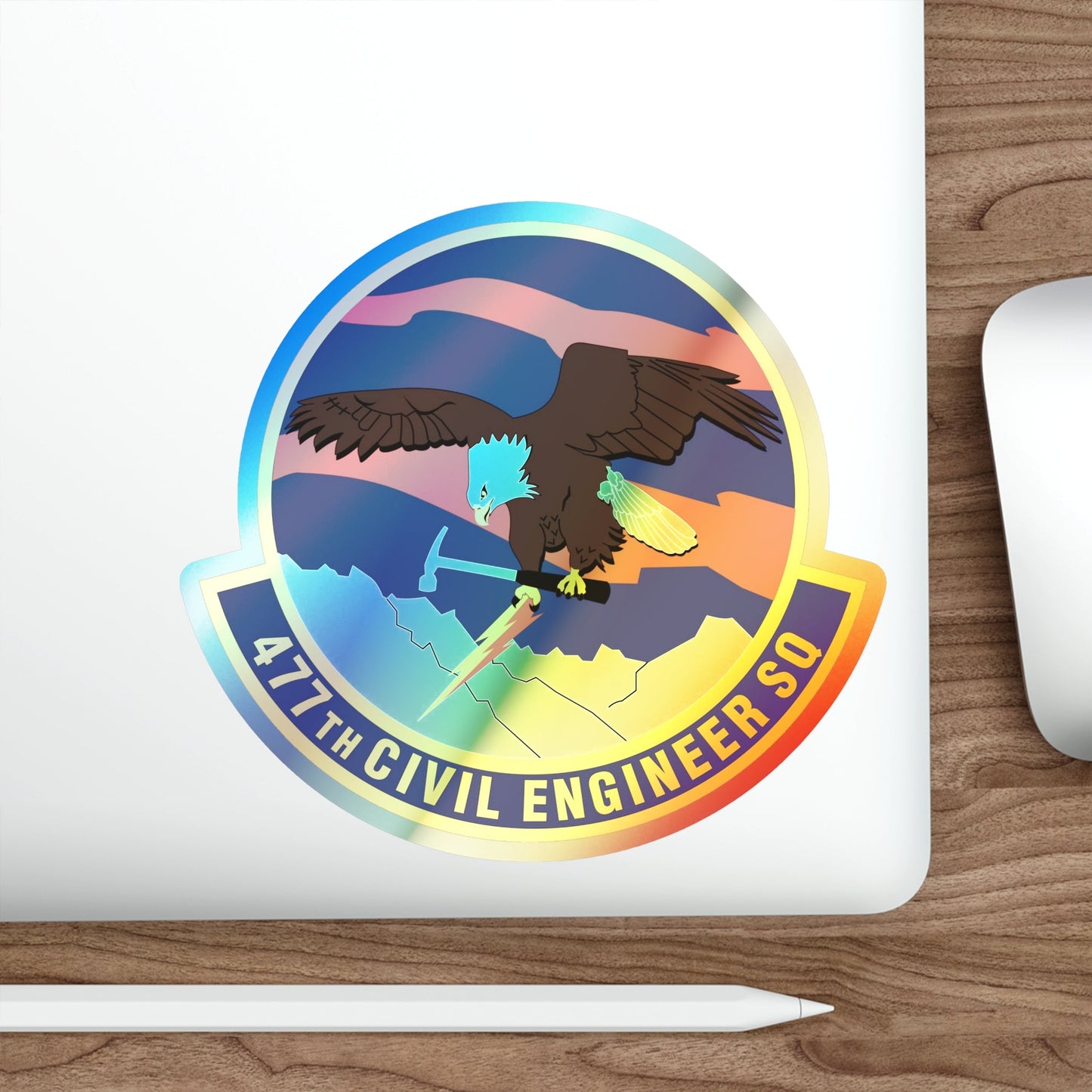 477th Civil Engineer Squadron (U.S. Air Force) Holographic STICKER Die-Cut Vinyl Decal-The Sticker Space