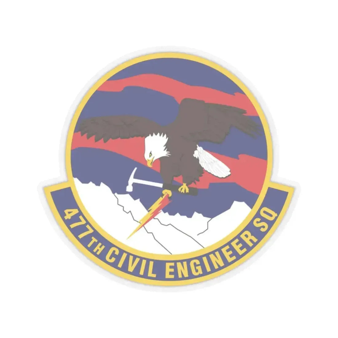 477th Civil Engineer Squadron (U.S. Air Force) STICKER Vinyl Kiss-Cut Decal 2 Inch Transparent - The Sticker Space