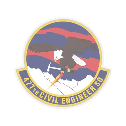 477th Civil Engineer Squadron (U.S. Air Force) STICKER Vinyl Kiss-Cut Decal 2 Inch Transparent - The Sticker Space