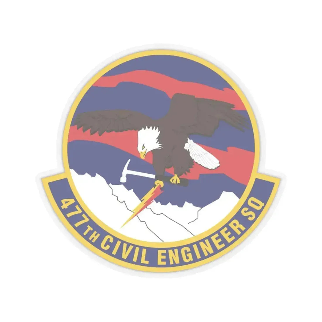 477th Civil Engineer Squadron (U.S. Air Force) STICKER Vinyl Kiss-Cut Decal 3 Inch Transparent - The Sticker Space