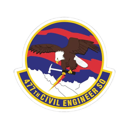 477th Civil Engineer Squadron (U.S. Air Force) STICKER Vinyl Kiss-Cut Decal 4 Inch White - The Sticker Space