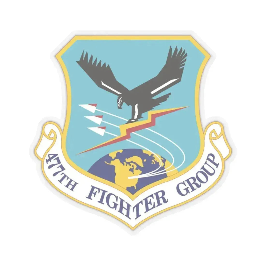 477th Fighter Group (U.S. Air Force) STICKER Vinyl Kiss-Cut Decal 3 Inch Transparent - The Sticker Space