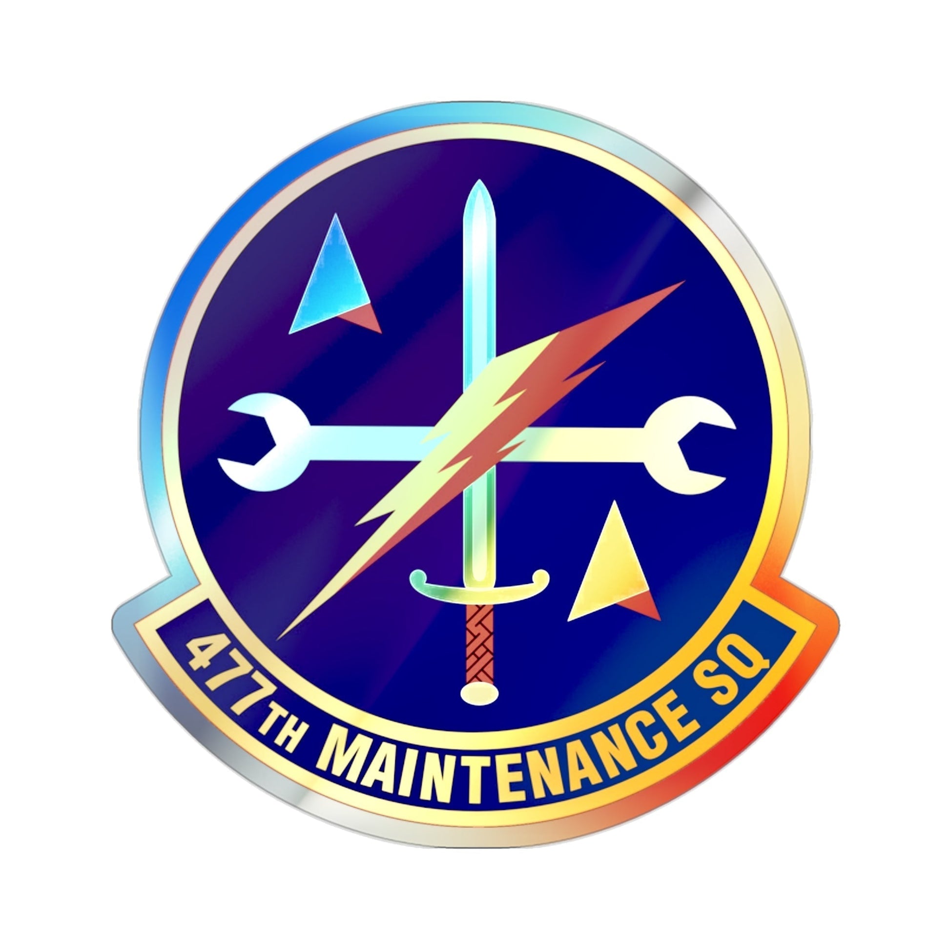 477th Maintenance Squadron (U.S. Air Force) Holographic STICKER Die-Cut Vinyl Decal-2 Inch-The Sticker Space