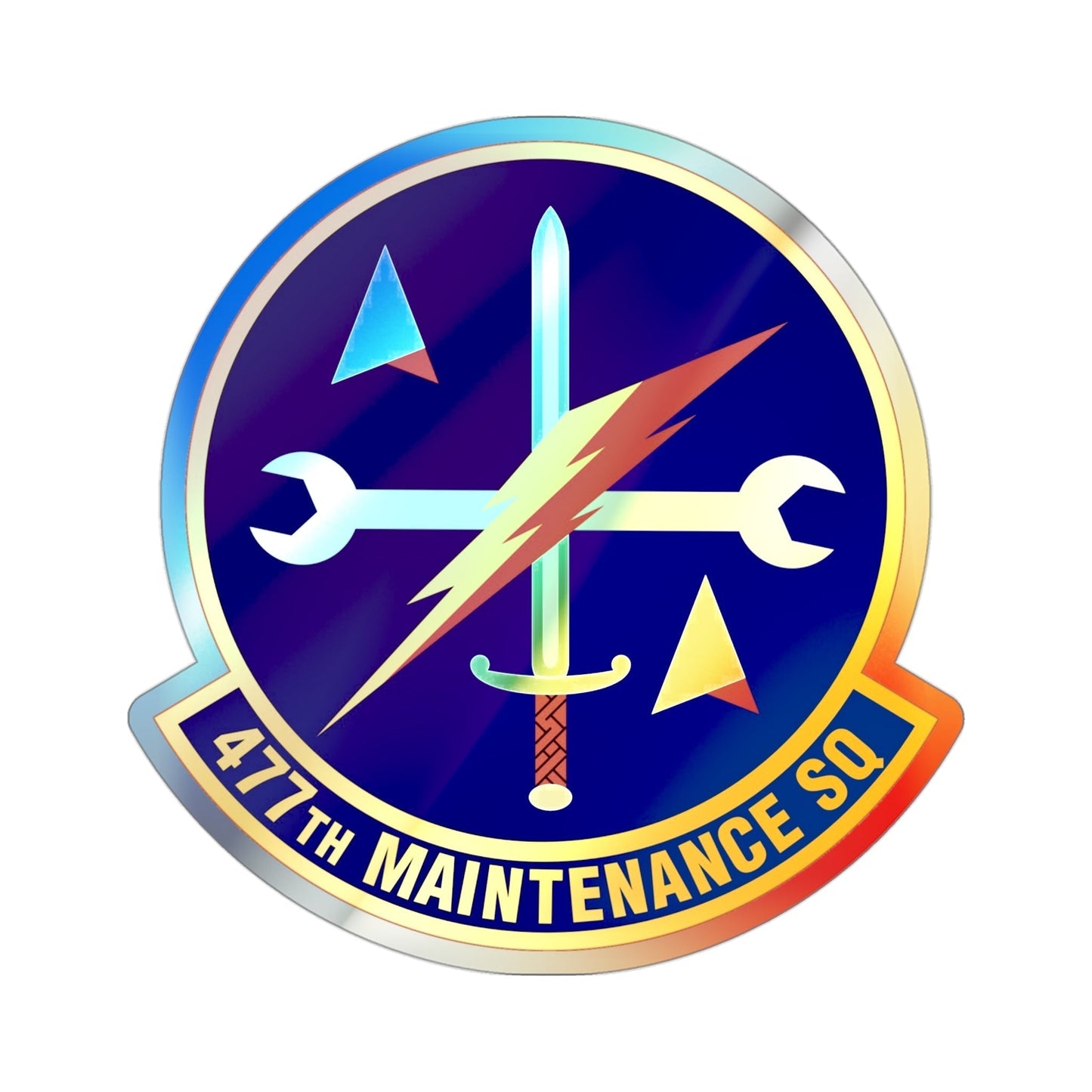 477th Maintenance Squadron (U.S. Air Force) Holographic STICKER Die-Cut Vinyl Decal-3 Inch-The Sticker Space