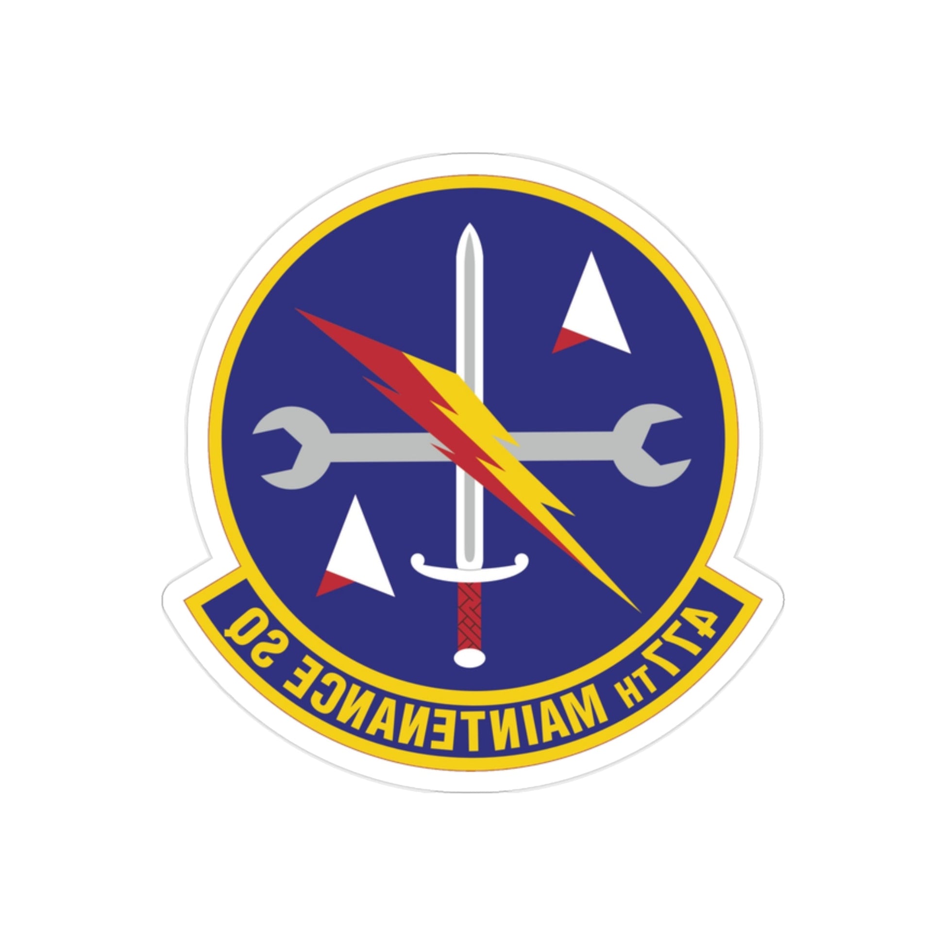 477th Maintenance Squadron (U.S. Air Force) REVERSE PRINT Transparent STICKER-2" × 2"-The Sticker Space