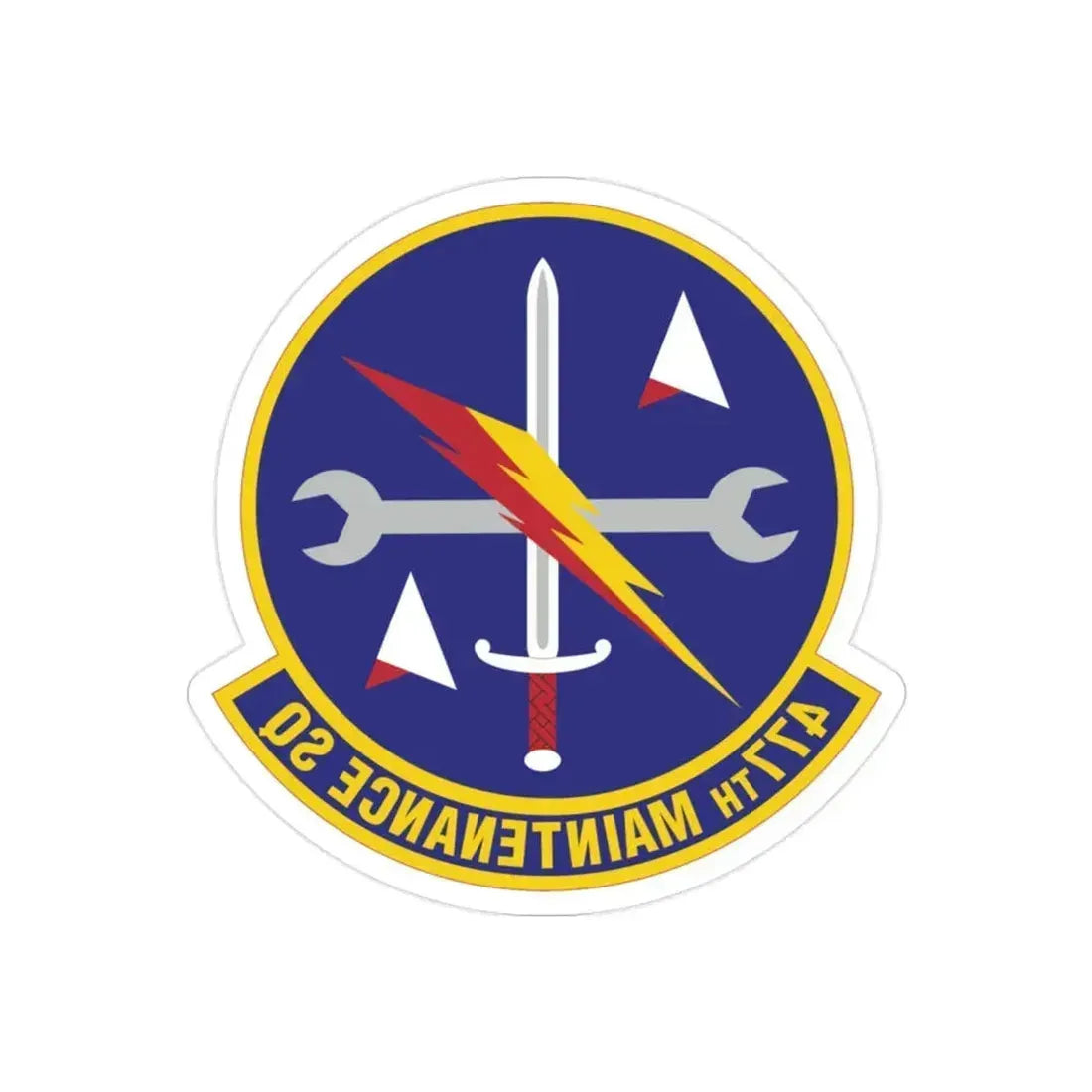 477th Maintenance Squadron (U.S. Air Force) REVERSE PRINT Transparent Die-Cut STICKER 2 Inch Die-Cut Transparent - The Sticker Space