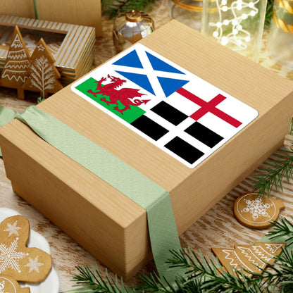Flags of Scotland England Wales and Cornwall (England) STICKER Vinyl Kiss-Cut Decal