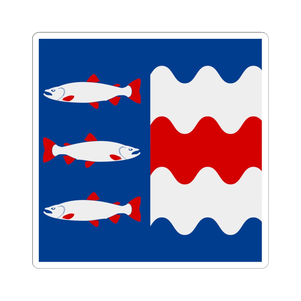 Vasternorrlands lan vapenflagga (Sweden) STICKER Vinyl Kiss-Cut Decal