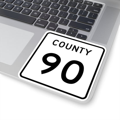 County 90 square (Minnesota) (Road Sign) STICKER Vinyl Kiss-Cut Decal