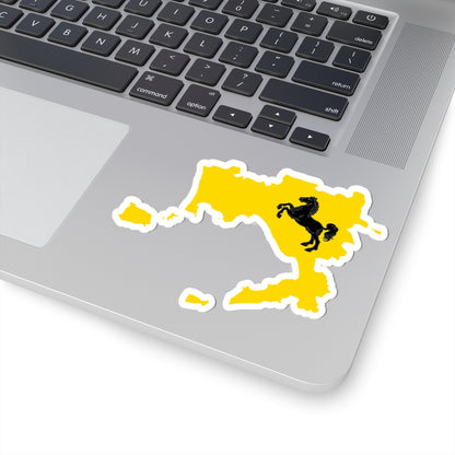 Flag map of the Province of Naples (Italy) STICKER Vinyl Kiss-Cut Decal