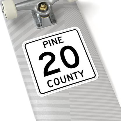 Pine County Route 20 MN (Minnesota) (Road Sign) STICKER Vinyl Kiss-Cut Decal