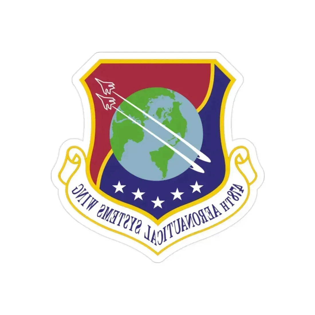 478th Aeronautical Systems Wing (U.S. Air Force) REVERSE PRINT Transparent Die-Cut STICKER 2 Inch Die-Cut Transparent - The Sticker Space