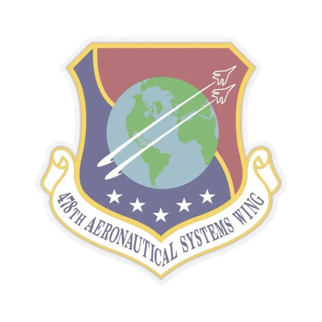 478th Aeronautical Systems Wing (U.S. Air Force) STICKER Vinyl Kiss-Cut Decal 6 Inch Transparent - The Sticker Space