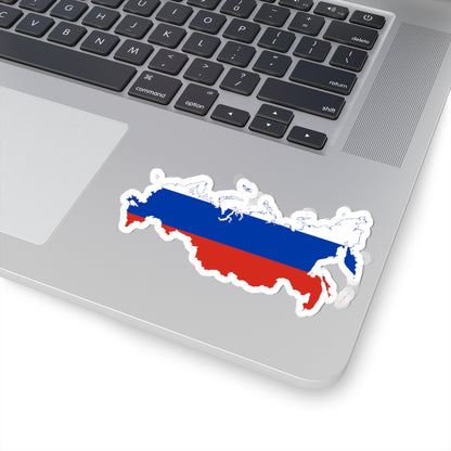 Flag-map of Russia version 2 (Russia) STICKER Vinyl Kiss-Cut Decal