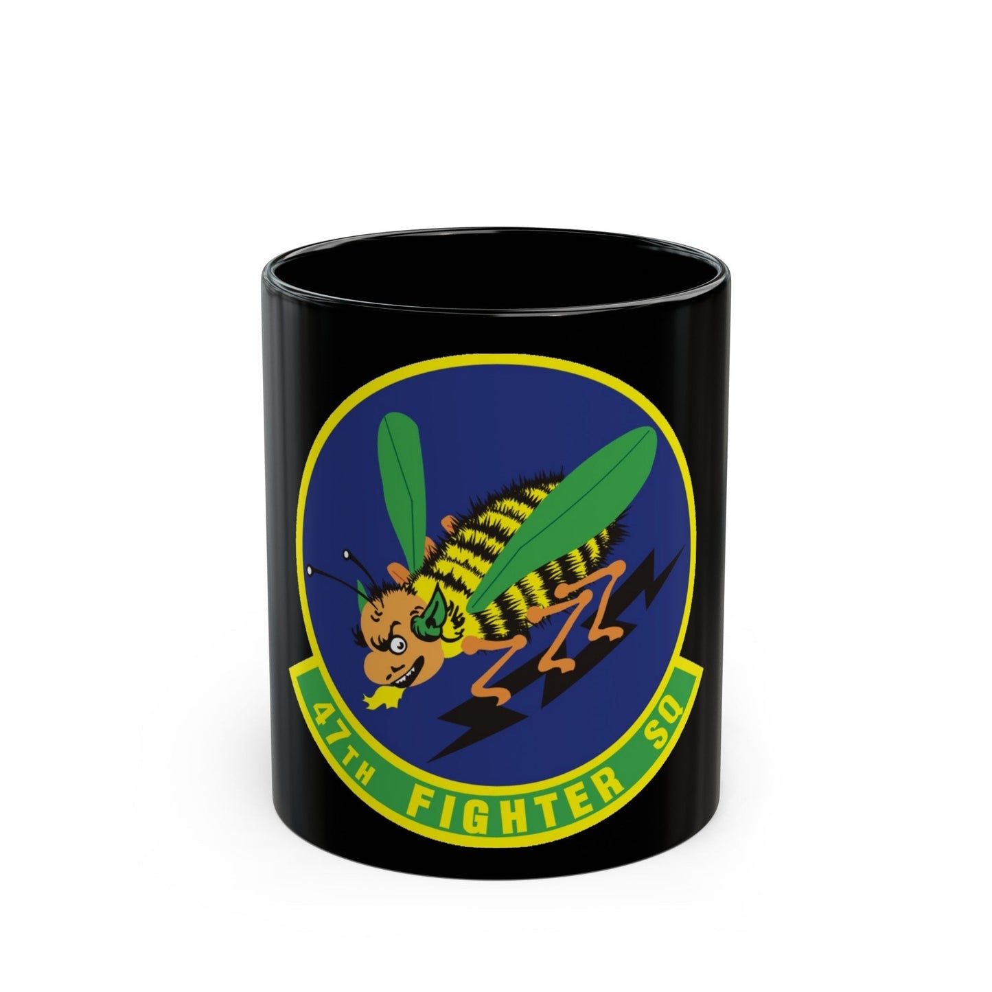 47th Fighter Squadron (U.S. Air Force) Black Coffee Mug-11oz-The Sticker Space