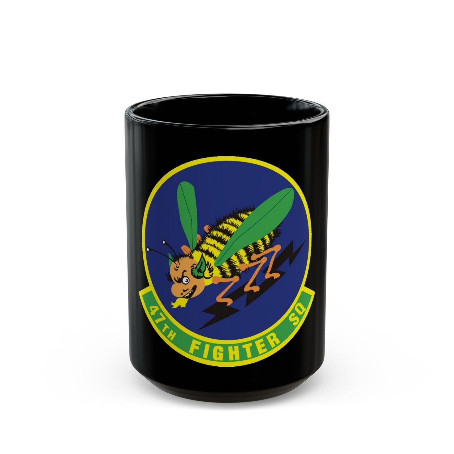 47th Fighter Squadron (U.S. Air Force) Black Coffee Mug-15oz-The Sticker Space